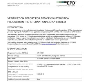 EPD verification report for building products